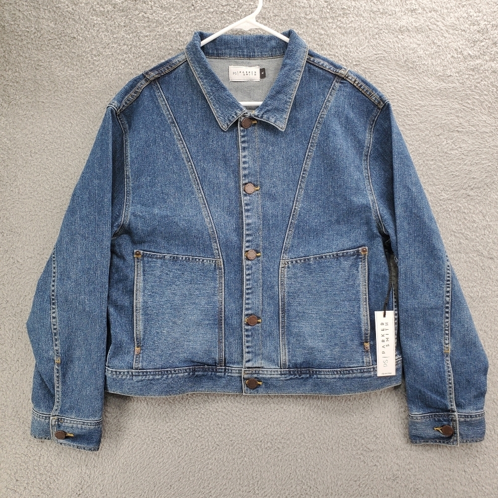 Parker Smith Utility Jacket Ellington Womens Size XL NWT Denim Jean Jacket Blue